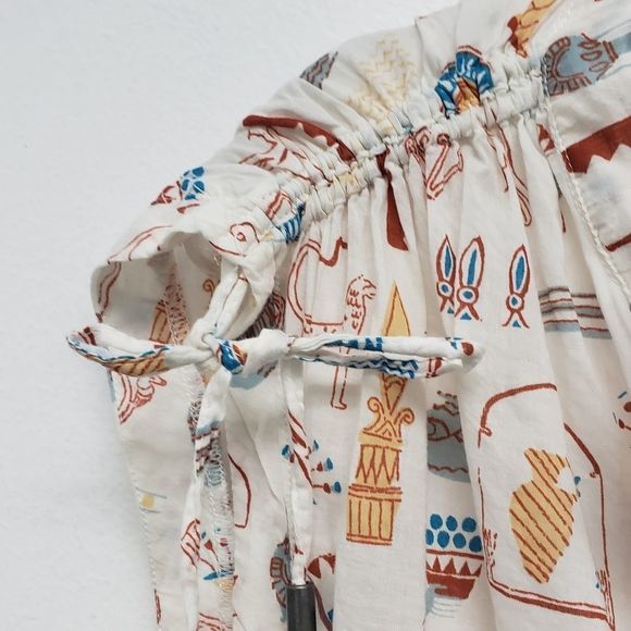 Anthropologie x Danielle Kroll Egyptian Hieroglyphics Brooklynite Top Size Small - Picture 6 of 13